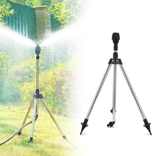 Garden Sprinklers for Lawns, 2025 New 360 Degree Rotating Adjustable Height Tripod Sprinkler, Large Area Automatic Rotation Water Sprinkler For Garden Agricultural Irrigation