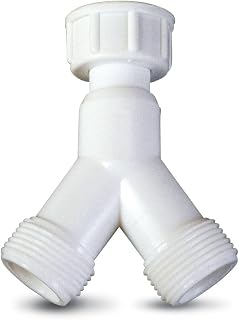 CHEFZOCO Doble Conector Manguera Lavadora y Lavavajillas, Desagüe doble para lavavajillas, Desagüe doble para Lavadora, Adaptador en Y para Manguera Grifo, unión tubo desagüe, Rosca Ø 3/4"