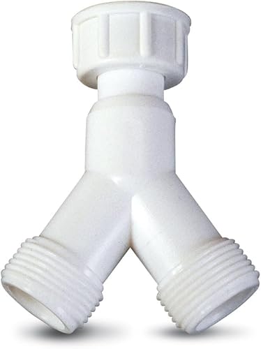 CHEFZOCO Doble Conector Manguera Lavadora y Lavavajillas, Desagüe doble para lavavajillas, Desagüe doble para Lavadora, Adaptador en Y para Manguera Grifo, unión tubo desagüe, Rosca Ø 3/4
