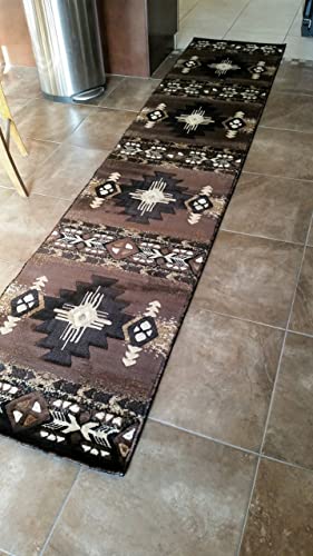 Concord Global Trading Southwest Native American Area Rug Chocolate Brown Design C318 (2 Feet 4 Inch X 10 Feet 11 Inch) #TOP6