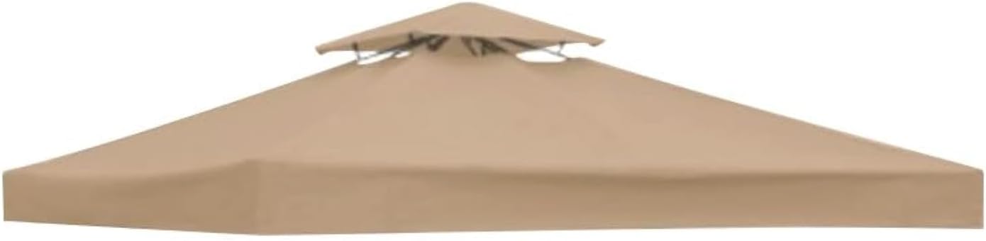 WeddLe Canopies Gazebos Pergolas Gazebo Cover Replacement 3x3m Waterproof Patio Canopy Tent Top 10x10ft (Color : Khaki)