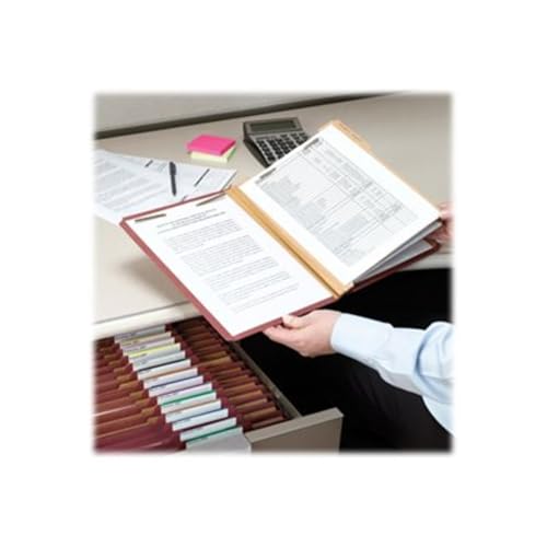 Smead 100% recycelte Presskarton-Klassifizierungsmappe, 2 Trennwände, 5,1 cm Erweiterung, legale Größe, rot, 10 Stück pro Box (19023)