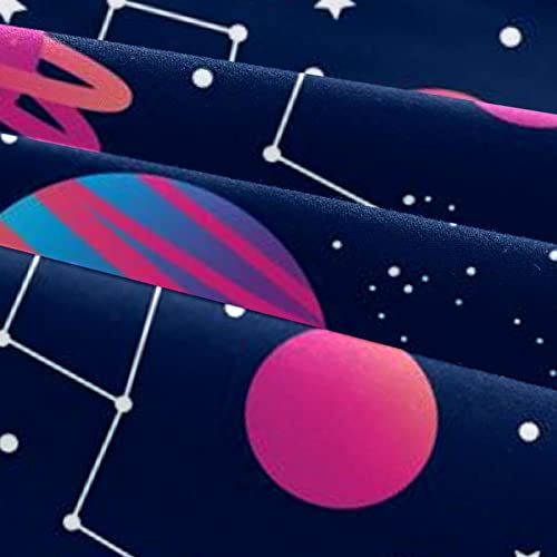 Housse de couette galaxie bleu rose pour s'endormir sous les étoiles