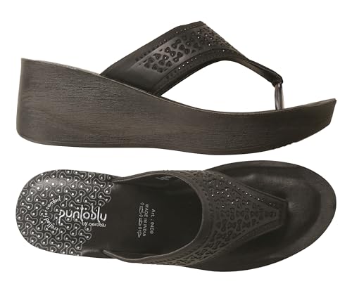 Image of puntoblu Embellished Ultra Comfort Platform Heels for Women | Comfortable Padded Footbed | Anti-Skid & Durable High Heel Slippers for Girls | Ideal for Casual, Party & Ethnic Wear