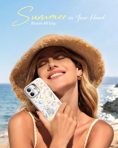 Image of ESR for iPhone 17 Case with Stash Stand, Compatible with MagSafe, Military-Grade Drop Protection Magnetic Phone Case for iPhone 17, Scratch-Resistant Back Cover, Coastal Summer, Cream White