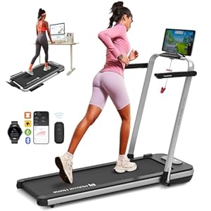 Mobvoi Home Treadmill SE Smart AI 3 in 1 Folding Treadmill Walking Pad Under Desk Running Machine 2.5 HP Compact Portable Remote Control TicSports APP Easy to Store for Home Office 120 KG 12 KMH