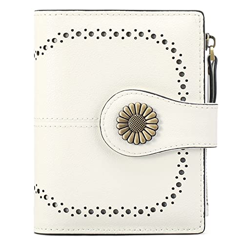 Image of SENDEFN Small Womens Wallet Leather Bifold Card Holder RFID Blocking with Zipper Coin Pocket