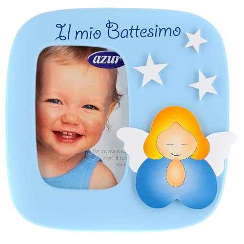 Photo Frame Azur Loppiano My Baptism, Blue Wood, 6x4 in