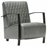Farbe: Grau Polstermaterial: Echtes Leder Rahmenmaterial: Qualitativ hochwertiger Stahl Abmessungen: 65 x 75 x 82 cm (B x T x H)