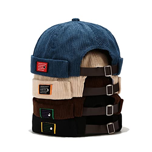 Bonnet de docker homme et femme en velours chapeau rétro sans bord Faringoto