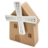 Pursuestar Rotating Wood House Windmill Wind Up Music Box -Over The Rainbow, YunSheng Mechanism Movement Musical Gift for Birthday Christmas Wedding Mother's Day