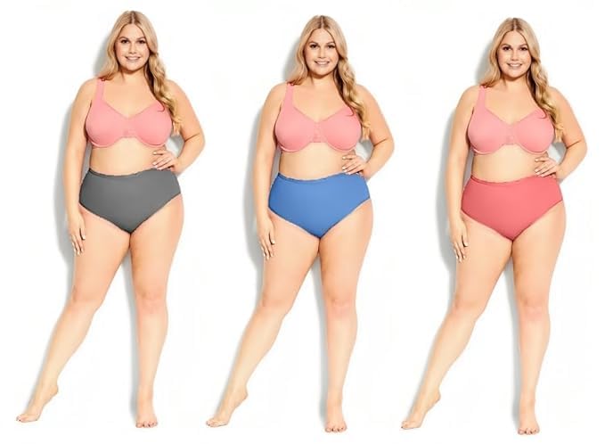 Plus Size High Waist Cotton Panties for Women | Inside Elastic - No Elastic Exposure to Skin | Big Size Chaddi for Women Pack of 3-picture-54