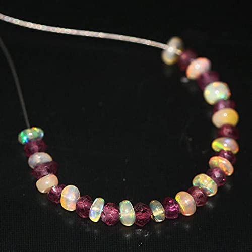 Rhodolite Garnet et Opale de Feu Éthiopienne de qualité supérieure en 5mm