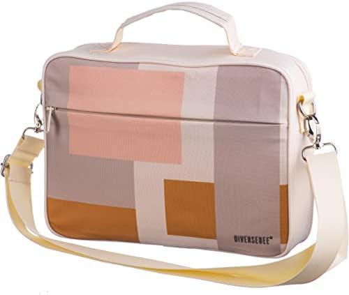 DiverseBee Large Bible Cover with Handles and Shoulder Strap, Bible Carrying Case for Women, Bible Tote Bag, Church Book Cover, Christian Gift (Geometric)