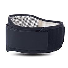 ITODA Self Heating Lower Back Support Belt, Magnetic Warmer Gym Workout Sport Wrap, Double Pull Strap Abdominal Binder Lumbar Heated Waist Compression Pain Relief Belly Band