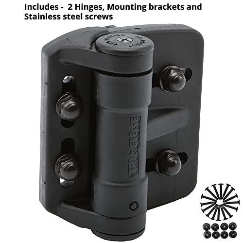 D&D Technologies Truclose Multi-Adjust Tcama1, Regular Duty Gate Hinge, Self Closes Gates Up To 55 Lb, 3-Way Adjustable - Closing Force, Vertical & Horizontal, For Smaller Square Post Gates #TOP2