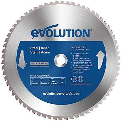 Evolution Power Tools 14BLADEST Steel Cutting Saw Blade, 14-Inch x 66-Tooth , Blue