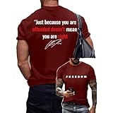 Freedom Shirt Men's Commemorative 1993 2025 Printed T-Shirt Tops Freedom USA Round Neck Short Sleeve Shirt Tees Wine