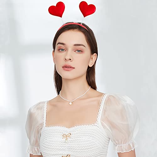 2 Pcs Valentine's Day Heart Headband Love Hair Hoops Red Heart Headpiece Hairband Hair Bands Women Cosplay Costume Halloween Christmas Festival Wedding Birthday Party Decorations Dress Up Accessories #TOP1