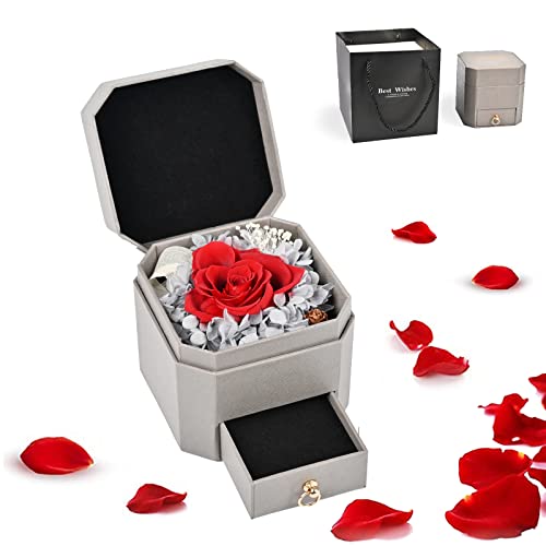 TUOCO Caja de regalo con rosas conservadas hechas a mano Cover