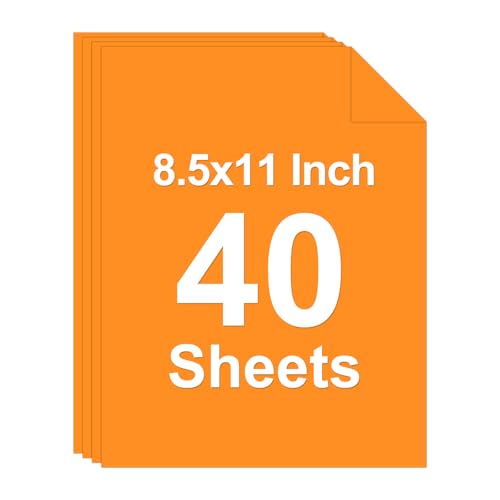 40 Sheets Colored Cardstock 8.5 x 11 Construction Paper Orange Card Stock Paper Cardstock Printer Paper for Halloween Mothers Day Christmas Wedding Invitations DIY Cards Photo Art and Crafts