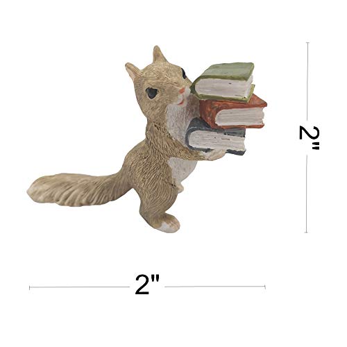Gemmia Miniature Fairy Garden Squirrel Figurine-Raise Books Squirrel #TOP1
