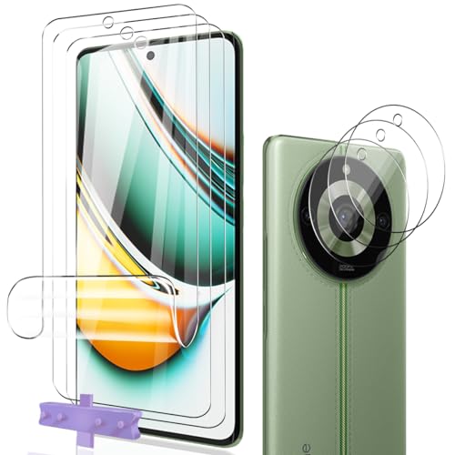 Phlleyaa Protector de Pantalla para Realme 11 Pro/11 Pro+,TPU Película Protectora 3 Pack + Protector de Lente de Cámara 3 Pack,Fácil de Instalar para Realme 11 Pro/11 Pro+ Vidrio Templado