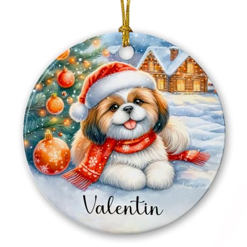 Shih Tzu Anhänger Christbaumschmuck Niedliche Weihnachtsbaum Hängende Kreative Xmas Dekoration Hängend Für Urlaub Kamin Schlafzimmer