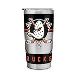 Rico Industries NHL Hockey Anaheim Ducks Edelstahlbecher mit Deckel, 590 ml, ideal für Kaffee, Tee, Wasser oder Cocktails