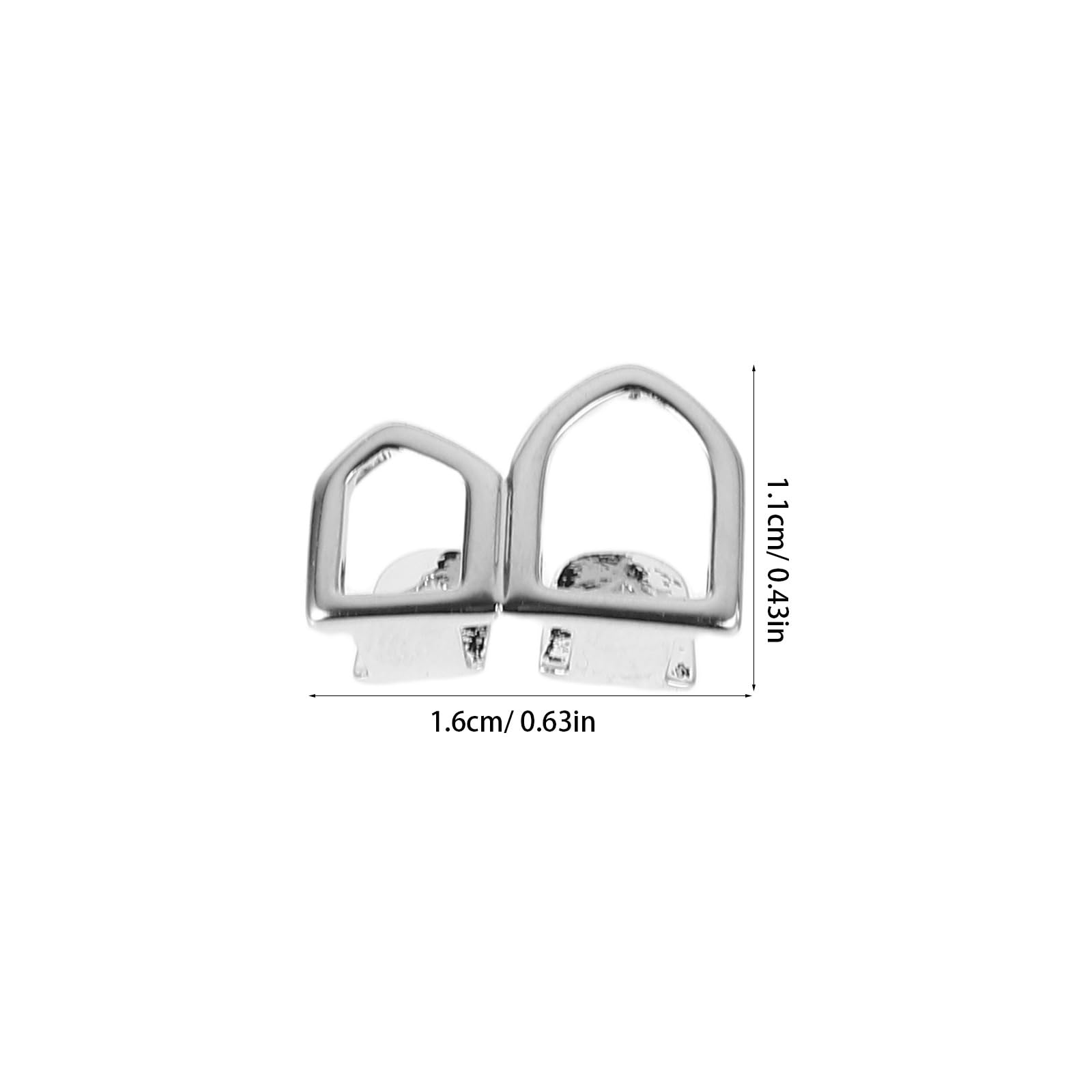 BESPORTBLE 18K Hip Hop Sliver Single Tooth Cap, 2Pcs Hip Hop Teeth Grill - Image 2