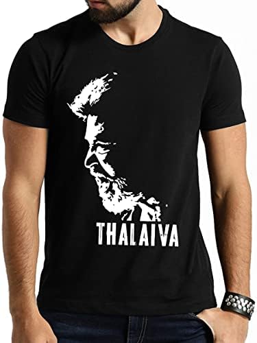 Superstar RAJINIKANTH T-Shirt for Men Thalaivaa Rajinikanth Tribute t Shirt | Rajinikanth T-Shirt | Pure Cotton Half Sleeves T Shirt | Superstar Rajinikanth Graphic Printed Tshirt