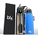 BLU All-in-ONE | Vacuum Insulated Stainless Steel Water Bottle Flask with a Filter (26oz) | Made in The USA | Removes 99.99% contaminants (Regular - Blue)