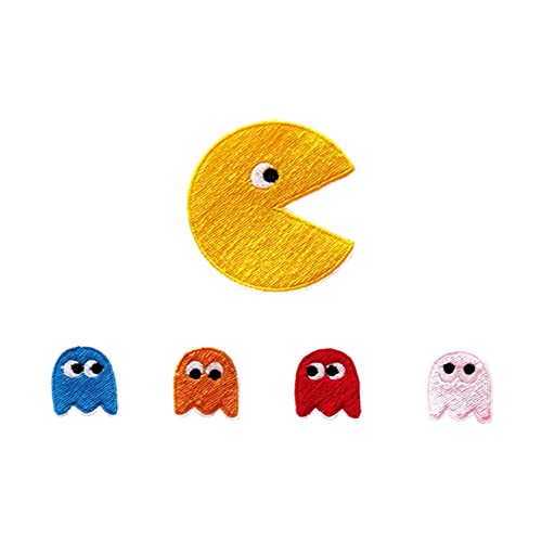 Fantasmas en Juego Parche Arcade Retro Bordado Termoadhesivo Videogame | Coser Planchar | Remiendo Aplique Ropa Camiseta Jeans Sombrero Pantalon Bolsas Accesorios | 9cm