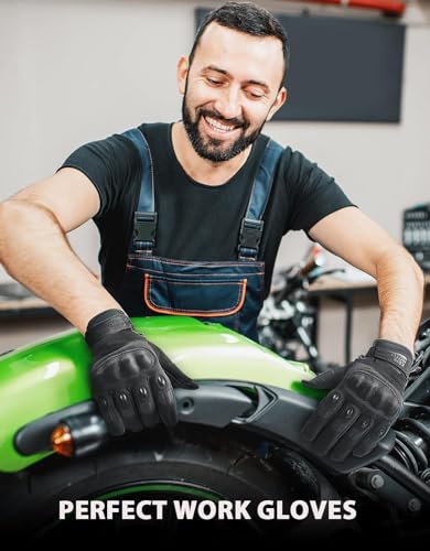 KEMIMOTO Taktische Handschuhe, Arbeitshandschuhe, Militär Einsatzhandschuhe mit Kohlefaser Knöchelprotektor, Atmungsaktiv, Vollfinger, für Arbeit, Wandern, Jagd und Security