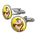 GRAPHICS & MORE Looney Tunes Taz Round Cufflink Set Silver Color