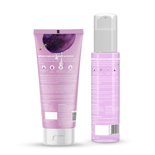 Image of PLIX - THE PLANT FIX Jamun Active Acne Regime with Toner & 0.5% w /w Salicylic Acid Cleanser to Unclog Pores & Reduce Acne