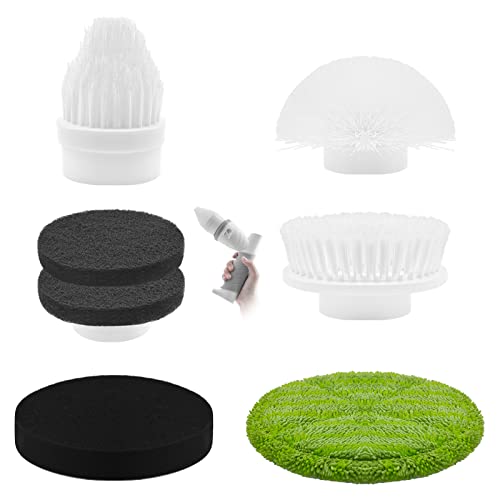 Lot de 6 têtes de brosse de rechange pour brosse de nettoyage électrique pour salle de bain, baignoire, cuisine, carrelage, fenêtre, baignoire, vaisselle, lavabo