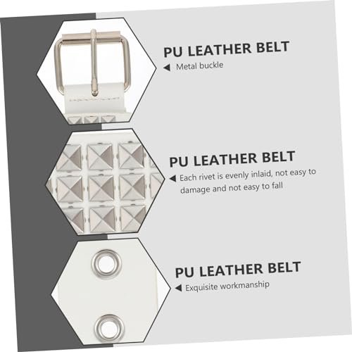 Punk Style Rivet Belt for Men Fashionable PU Leather Waist Belt Adjustable Decorative Waistband for Jeans Casual Wear2