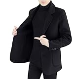 LIUYUYOUGO Americana Hombre Casual Chaqueta De Tweed para Hombre Blazer Informal Elegante Clásico Ajustado A Medida Abrigo Deportivo De 2 Botones Chaqueta De Traje De Mezcla De Lana Ves