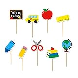 Amosfun 36 Pieces Back To School Cake Topper Welcome Party Decoration School Activities Teacher Gift...