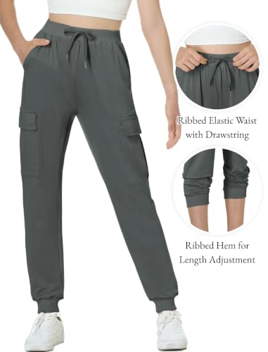 Image of EXARUS Girls Hiking Cargo Pants Joggers Teen Quick Dry Lightweight Slim Fit