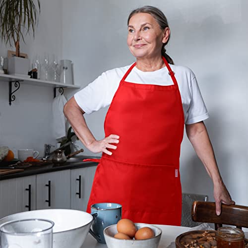 Zihuatailor Red Apron For Women With Pockets | Lightweight And Adjustable Mens Kitchen Apron #TOP5