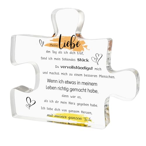 Hroanc Regalo di compleanno per partner, regalo di compleanno, per uomini, donne, fidanzate, coppie, regali in acrilico, fermacarte per San Valentino (pezzi mancanti)