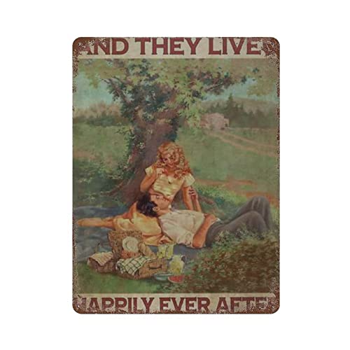 Loving Couple And They Lived Happily Ever Vintage-Poster, Metallblechschild, Wandschild, Retro-Eisenmalerei, Aluminiumschild für Zuhause, Männer, Höhle, Bar, Kaffee, Outdoor, Garage, Dekoration, 30,5 Loving Couple And They Lived Happily Ever Vintage-Poster, Metallblechschild, Wandschild, Retro-Eisenmalerei, Aluminiumschild für Zuhause, Männer, Höhle, Bar, Kaffee, Outdoor, Garage, Dekoration, 30,5