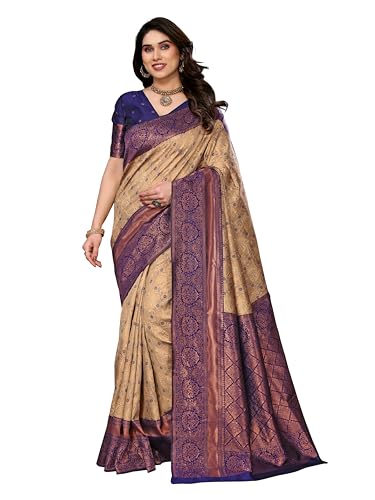 Image of Women's Kanjivaram Soft Silk Banarasi Saree With Blouse Piece | Banarasi Sari For Women | Saree with Blouse piece