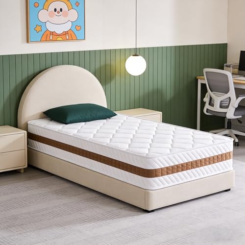 Colchón 90x190 Viscoelástico, Altura ±26 cm, Certificado Öko-Tex, Colchón Muelles Ensacados, Firmeza Media H3, Independencia de lechos, 7 Zonas Diferenciadas, Ortopédicos, Ergonómico, Doble Cara