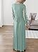 Kranda Women's Lace Long Sleeve Sage Green Dress Fall Spring Winter Party Evening Long Dress Faux Wrap V Neck Wedding Guest Maxi Dress Medium