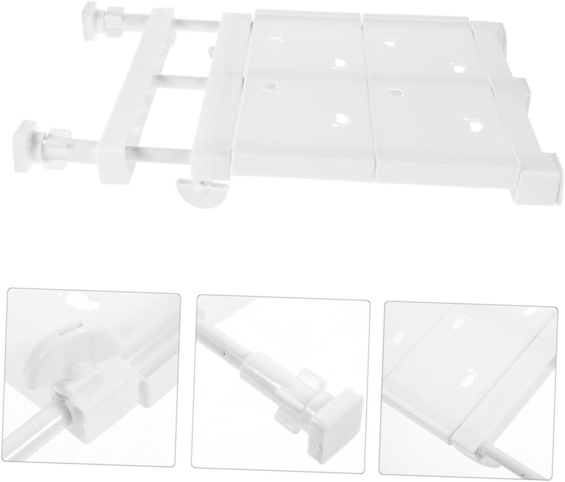 Adjustable Tension Shelf for Closet, Expandable White Steel Organizer