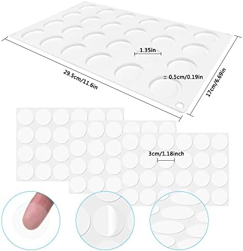 Silicone Mold for Wax Seal, Aifuda 24-Cavity Wax Seal Stamp with 72 pcs double-sided Sticky Dots for wedding invitations, gift boxes, etc.