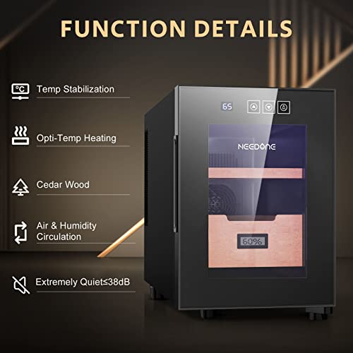 NEEDONE 16L Cooler Humidor, Electronic Humidor with Heating (100